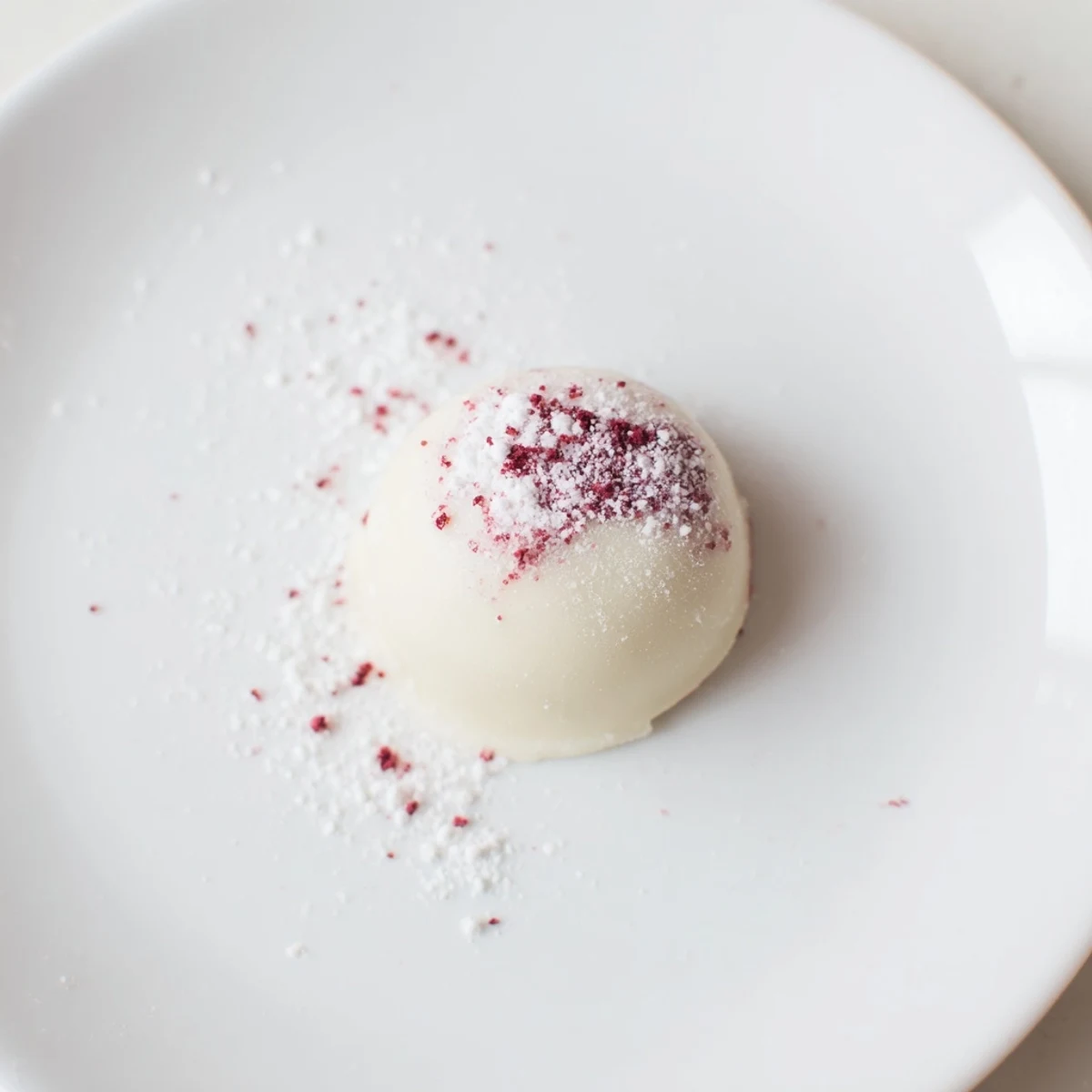 Elegant White Chocolate Raspberry Truffles on a platter, ready to serve with sparkling wine for a party.