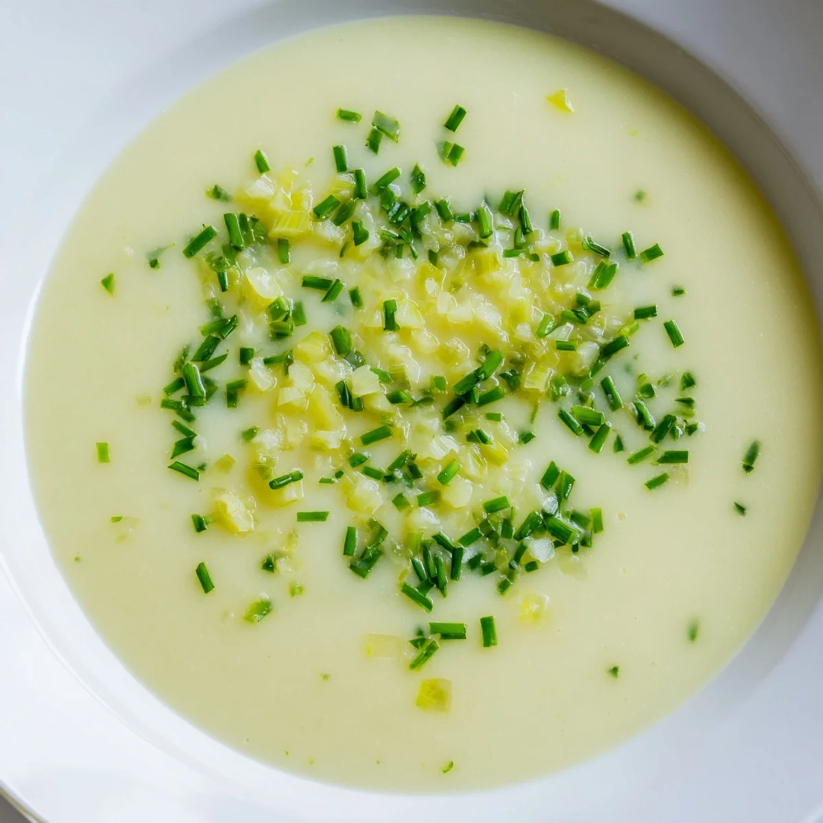 Rich and creamy potato and leek soup with tender vegetables, perfect for a comforting vegetarian dinner or easy lunch.