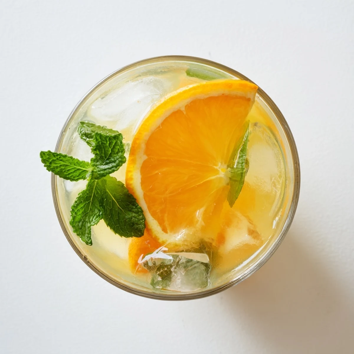 A pitcher of the Refreshing Coconut Orange Glow shows the vibrant orange hue, with fresh orange slices and ginger pieces on the side.