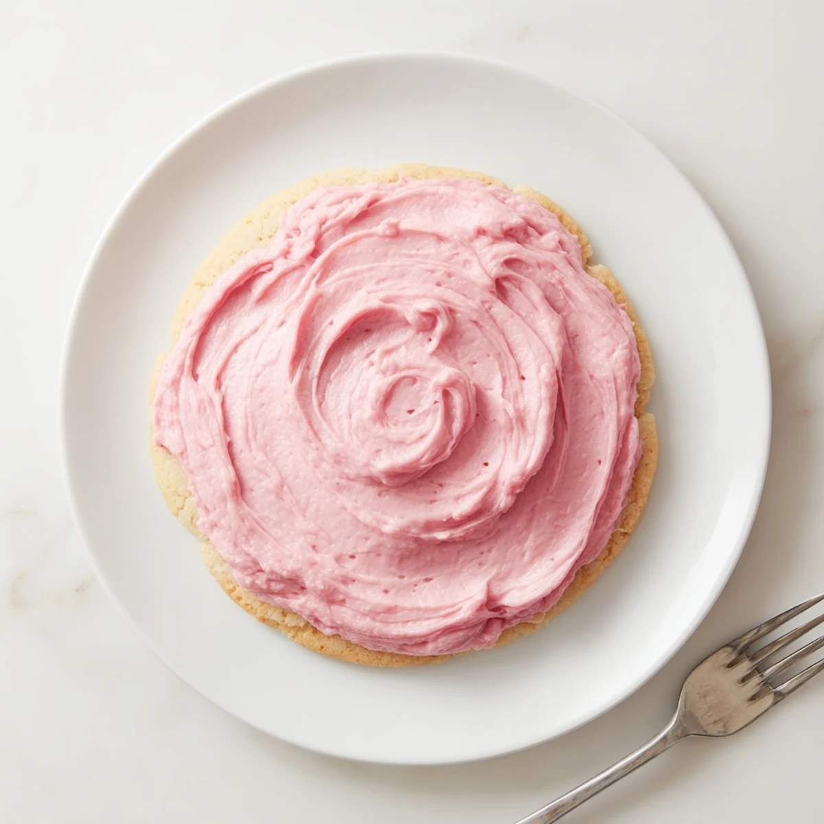 Giant Chilled Crumbl Sugar Cookies with soft centers and pink vanilla frosting on a cooling rack.