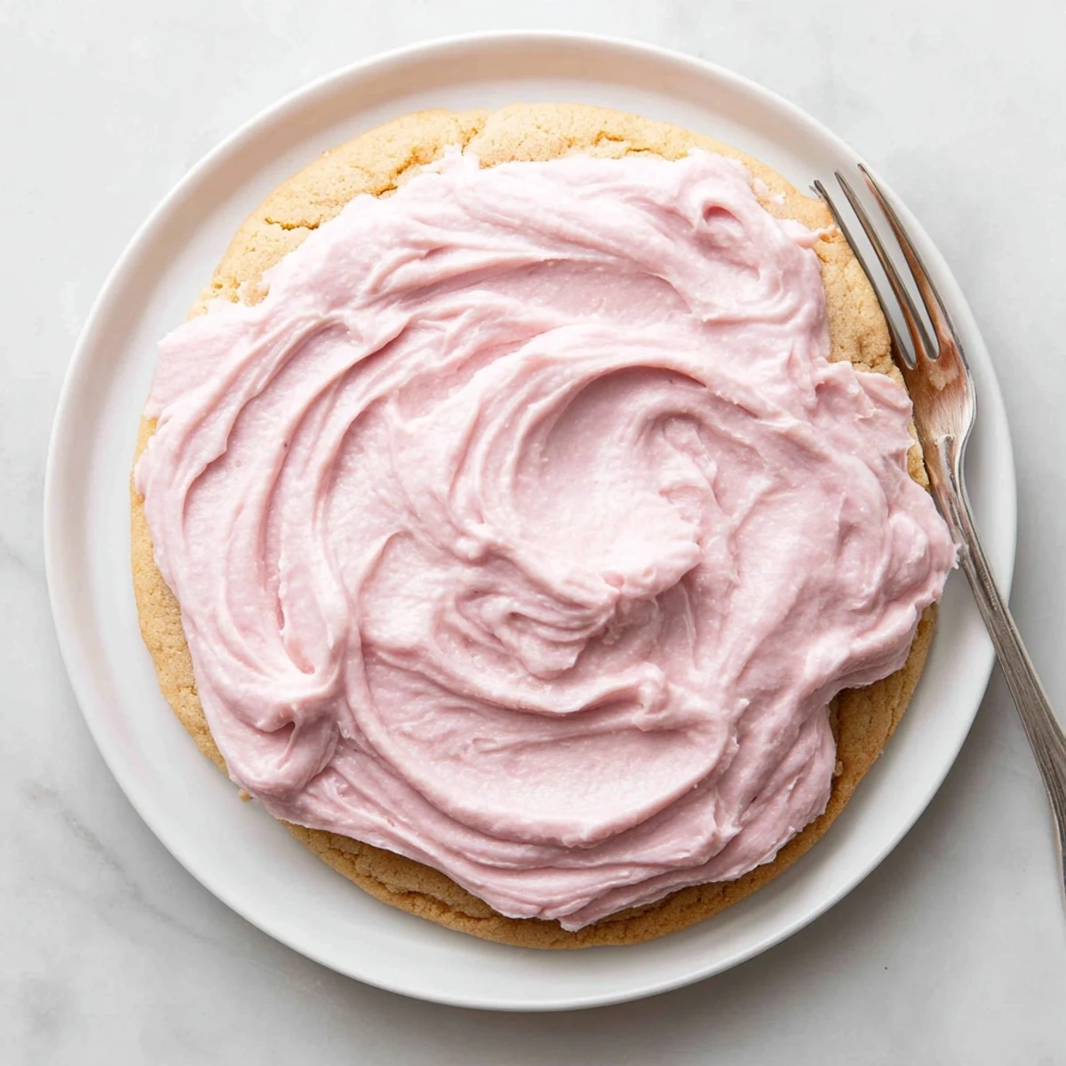 A plate of Giant Chilled Crumbl Sugar Cookies ready to serve chilled, perfect for dessert lovers.