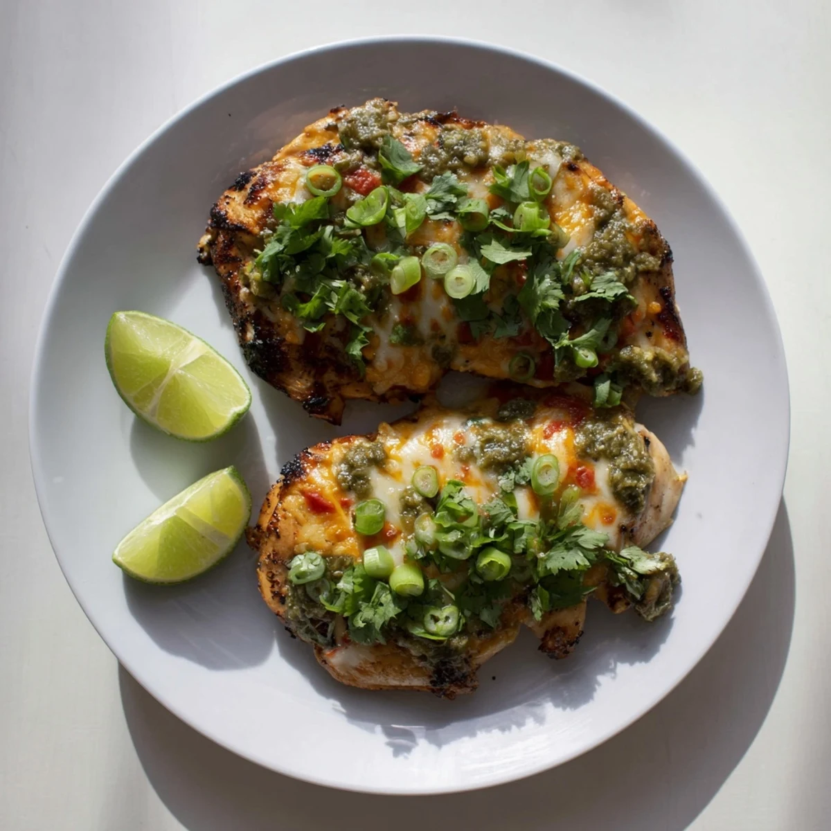 Sizzling grilled chicken drizzled with tangy salsa verde and finished with melted pepper jack cheese