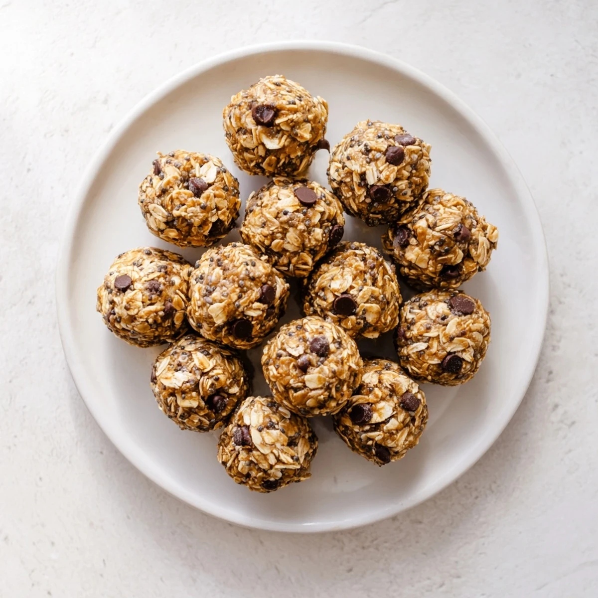 Homemade no bake chocolate peanut butter protein balls arranged on parchment paper for easy meal prep