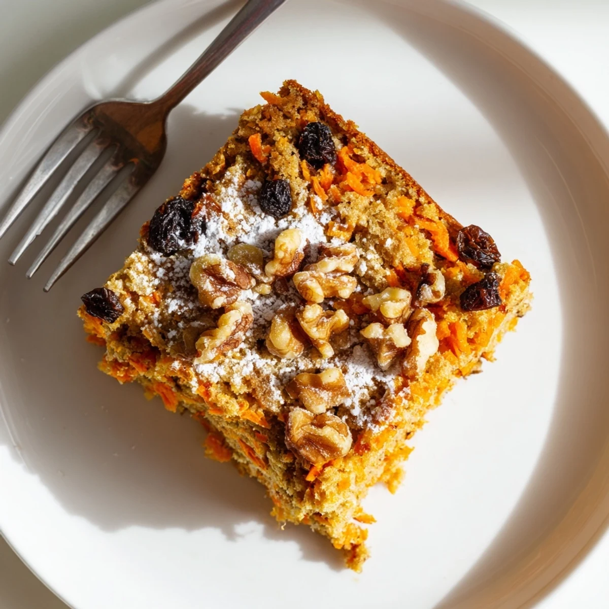Homemade Greek yogurt carrot cake freshly baked with cinnamon and tender crumb texture