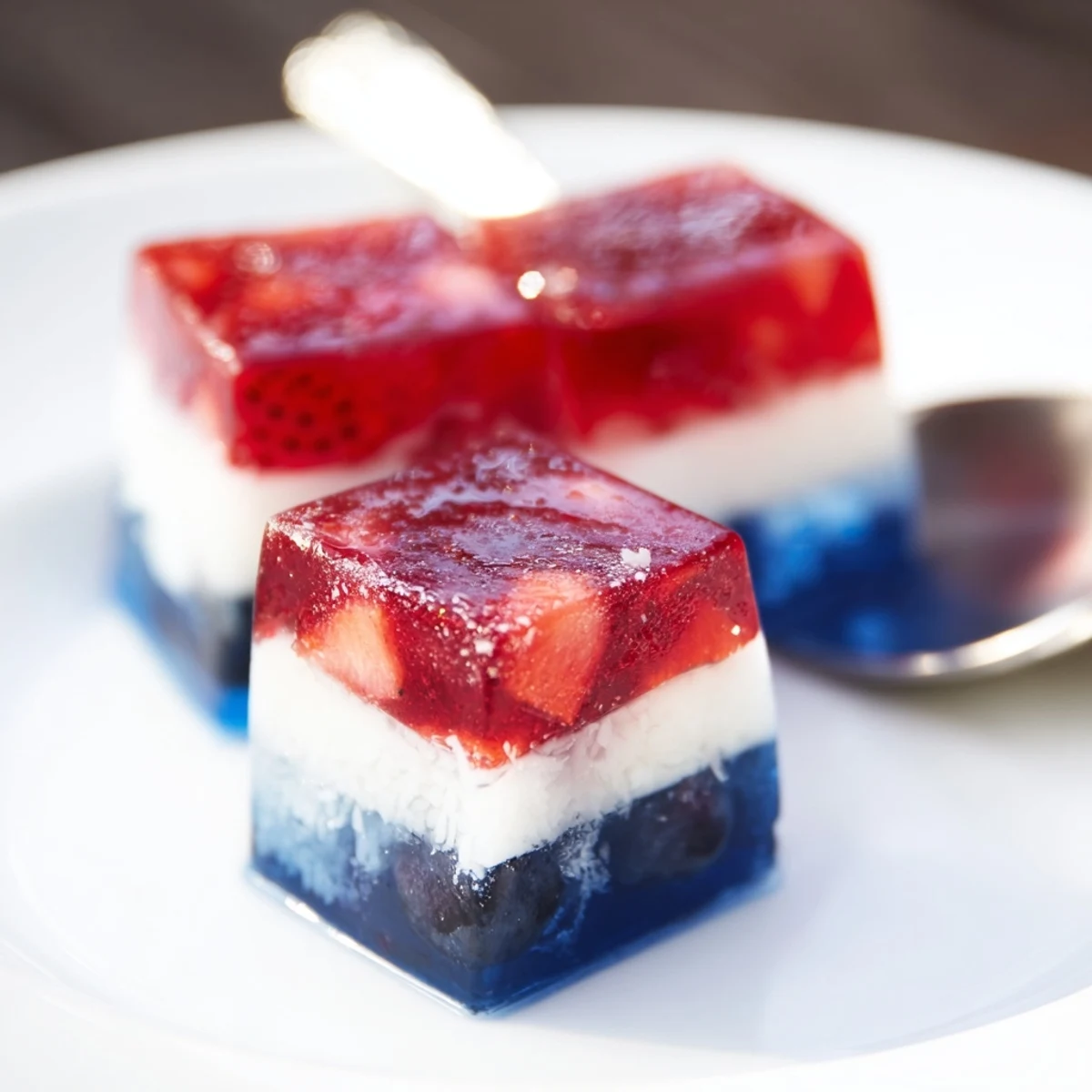 Red White And Blue Ice Cubes Recipe layered berries and coconut for patriotic drinks