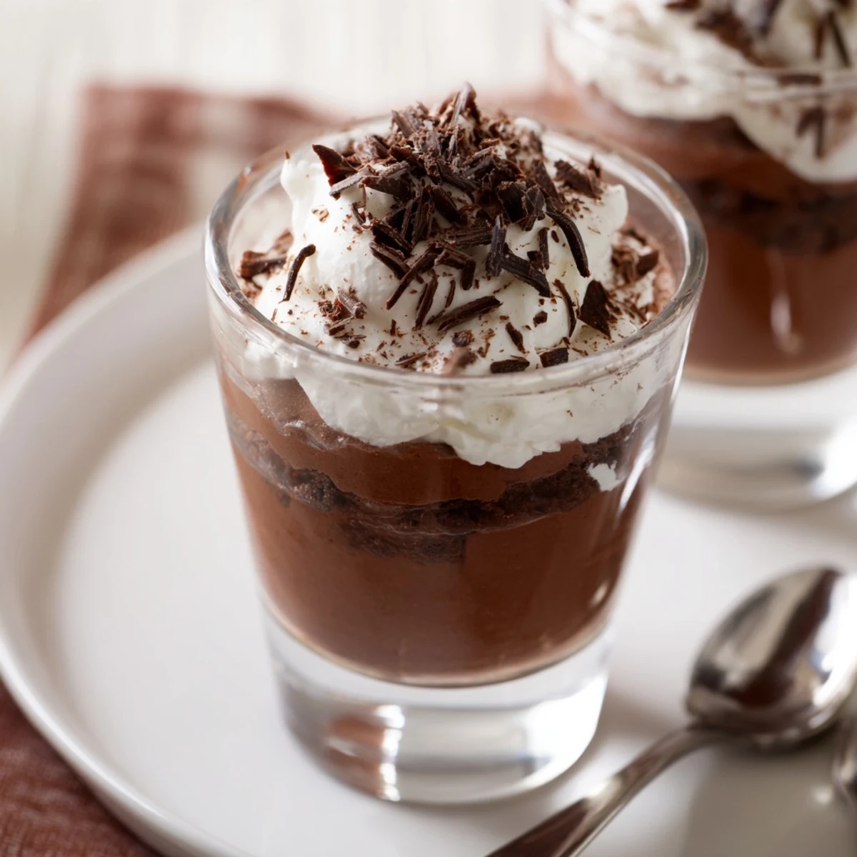 Decadent Triple Chocolate Mousse Cups with velvety layers, ready to spoon