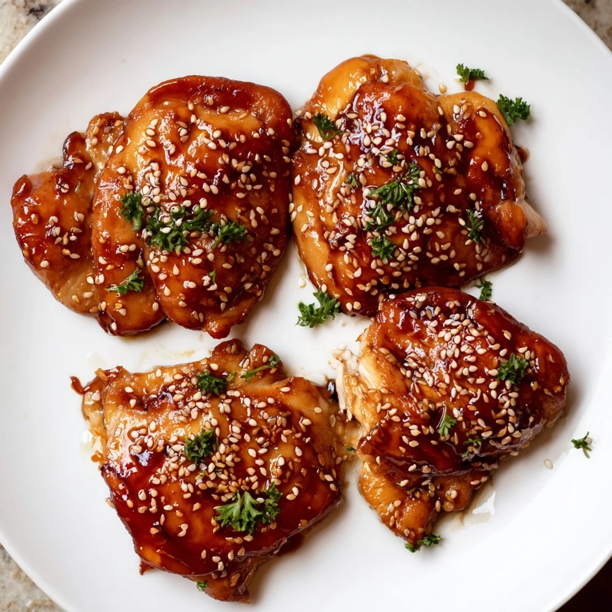 Crockpot Honey Garlic Chicken in glossy sauce, steaming over fluffy white rice.