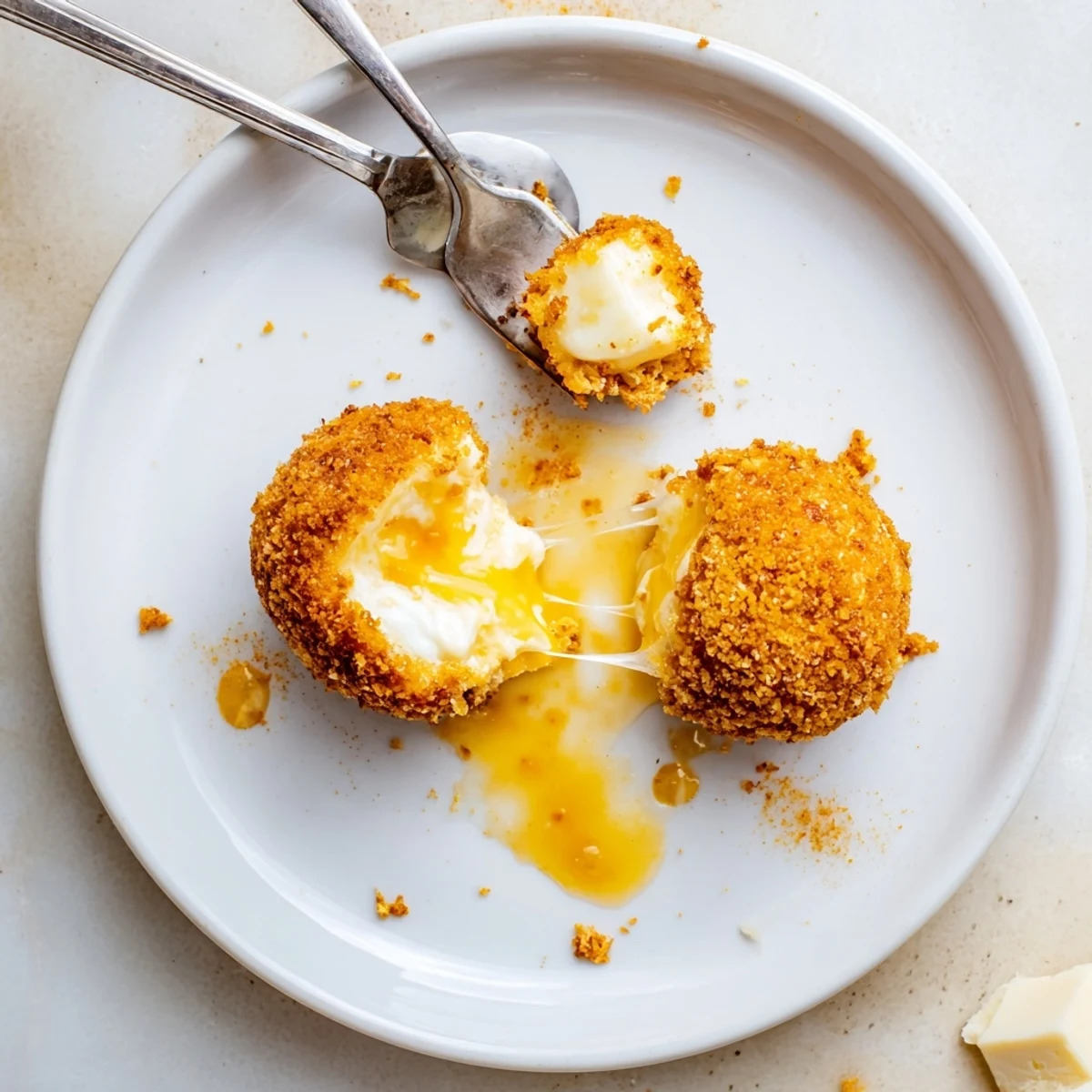 Irresistible Crispy Mozzarella Poppers With Maple Glaze, golden, gooey centers and sticky glaze