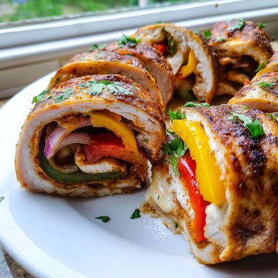 Baked Chicken Fajita Roll Ups