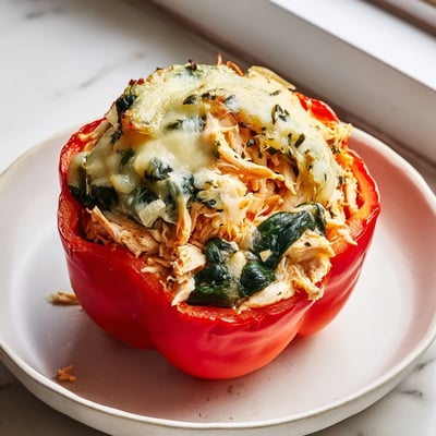 Chicken Florentine Stuffed Peppers